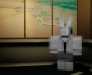 A teaser image for Melanie, with her being pixelated with a B/W look.