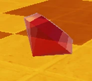 The ruby after falling off of the podium.