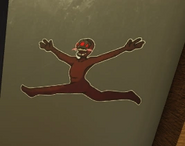 Scary Mike leaping majestically sticker. (reddtb)