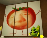 A tomato with a face.