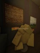 ArtificialGreatnessStaring.png (371 KB) The Artificial Greatness staring at the "bricks in the wall" painting in the basement gallery.