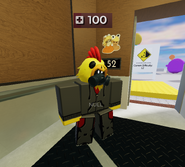 NULL wearing a Gas Mask.