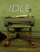 The rusted printer on the Pizza Delivery floor.