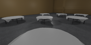 The tables in the room.