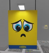 A sign with the Red Teddy face on it.