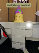 Lampert with a birthday hat.