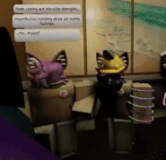 FleshCousinDouble.gif (6.18 MB) A player doing the FleshCousin Talk Emote with a FleshCousin during dialogue.