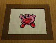 The randomized painting in the first room; showing an image of a doodled Kirby.