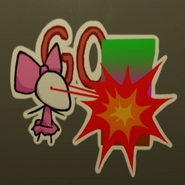 Mozelle banishing Unpleasant while saying "GO"