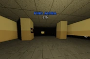 A room devoid of most of its boxes due to a low player count.