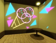 The ice cream LED on the wall.