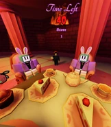 Two Melanies on the floor of Mozelle’s Humble Castle