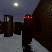 Scary Mike running towards the player.