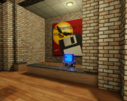 Scag behind her counter in Floppy Shoppy.