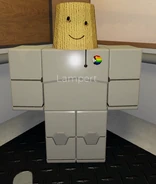 Lampert wearing a LGBTQ+ pride badge for pride month.