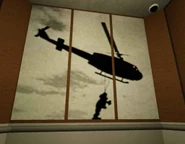 An image of Freddy Fazbear being deployed in a battlefield, non-colorized.