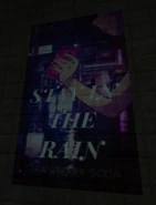 A poster, advertising strawberry soda.