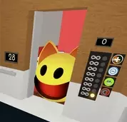 A glitch where DrRETRO does not enter the elevator.