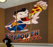 The logo of Big Mouth Pizza Co.