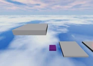 The trampoline at the end of the obby.