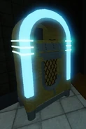 The jukebox, which plays music.
