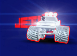 Jetix's Mascot "J" as a Monster Truck