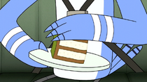 S6E20.157 Mordecai Touching the Cake