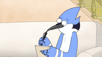 S5E01.056 Mordecai Thinking What to Write