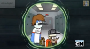 Rigby adolescente en Skips Viaja en el Tiempo