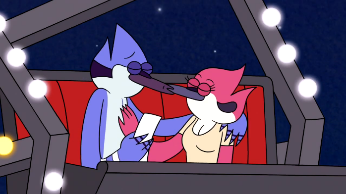 regular show mordecai and rigby kiss