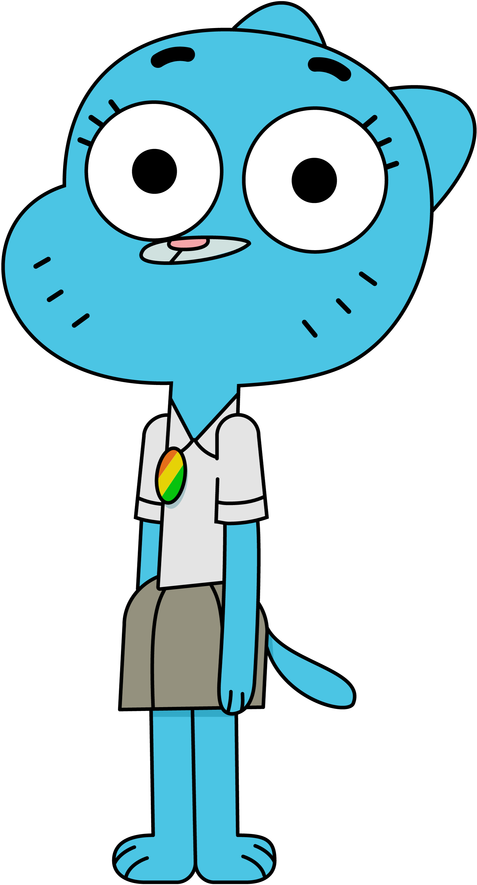 Gumball Watterson Running - Gumball Scared Png,Gumball Png - free  transparent png images 