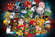 Darth Maul Bird, Darth Vader Bird, Anakin Skywalker Bird, Biker Scouts, General Grevious Bird, Battle Droid Birds, Droideka Birds, Jango Fett Bird, Darth Sidious Bird, Obi-Wan Kenobi Bird, Padme Bird, Yoda Bird, Jar-Jar Binks Bird, C-3PO Bird, R2-D2 Bird and Mace Windu Bird