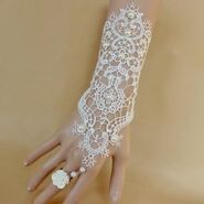 Lace Floral Faux Pearl Glove Bracelet - $2.99