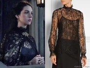 Tamara Mellon Leather-Trimmed Cotton-Blend Lace Top