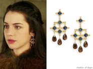Stephanie Kantis Blue Quartz & Smoke Topaz Briolette Venetian Chandelier Earrings