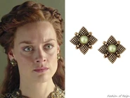 Stephen Dweck Green Pearl Center Quilted Button Earring