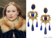 Oscar de la Renta Gold-Plated Lapis Lazuli Earrings.