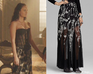 Free People Embroidered Mesh Windswept Maxi Skirt.