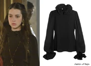 Alexander McQueen Ruffled Silk-Cady Blouse.