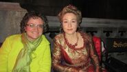 Wonderful photo of two beautiful ladies BTS of #Reign @MarillaWex #meganfollows #Catherine