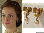 vintage Miriam Haskell Pearl Drop Floral Earrings.