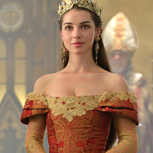 reign mary red dress