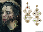 R.J. Graziano Crystal Lace Chandelier Earrings.