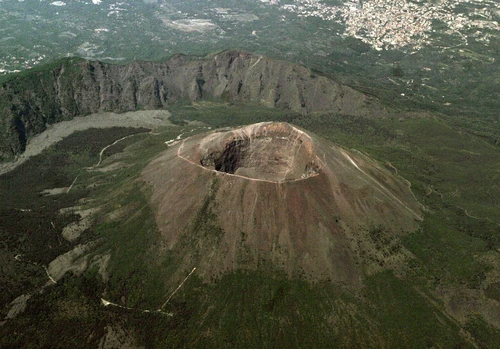 Mount Vesuvius, one of the world's most densely-populated volcanoes