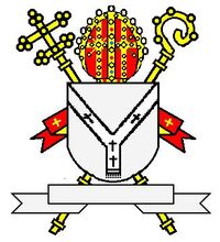 Een anglicaanse aartsbisschop met het pallium in zijn wapen.