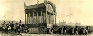 Mid-nineteenth century reconstruction of Alexander's catafalque based on the description by Diodorus