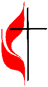 Methodist cross and flame