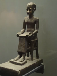 Statue of Imhotep in the Louvre Museum, Paris.