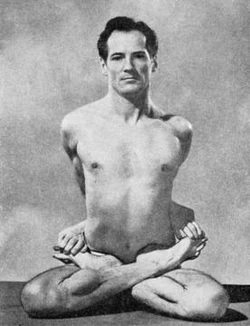 TheosBernard showing BaddhaPadmasana