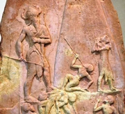 Stele of , king of Akkad, celebrating his victory against the  from  in . c. 4260 .